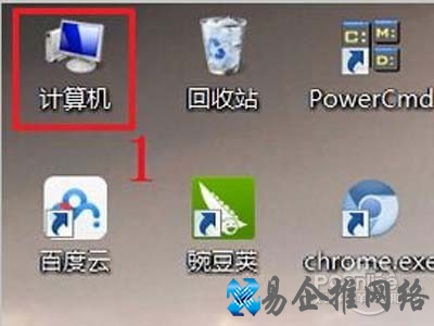 1、用鼠标右键点击下图电脑桌面上的“计算机”图标