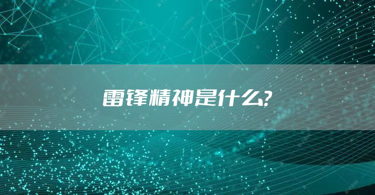 雷锋精神是什么？