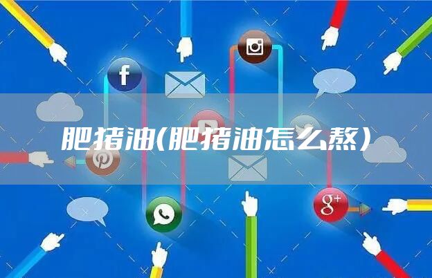 肥猪油（肥猪油怎么熬）