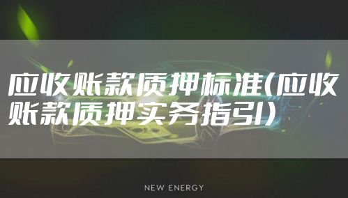 应收账款质押标准（应收账款质押实务指引）