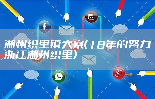 湖州织里镇大案（18年的努力浙江湖州织里）