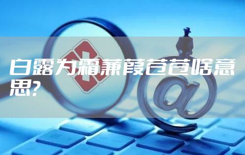 白露为霜蒹葭苍苍啥意思？