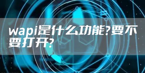 wapi是什么功能？要不要打开？