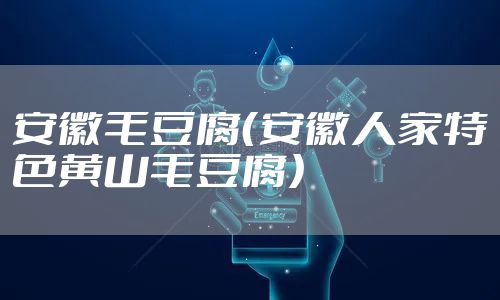 安徽毛豆腐（安徽人家特色黄山毛豆腐）