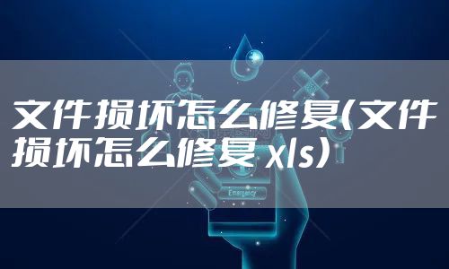 文件损坏怎么修复（文件损坏怎么修复 xls）