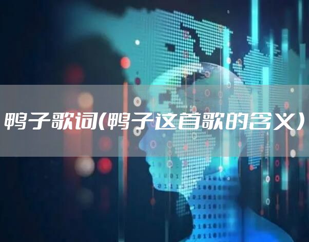 鸭子歌词（鸭子这首歌的含义）