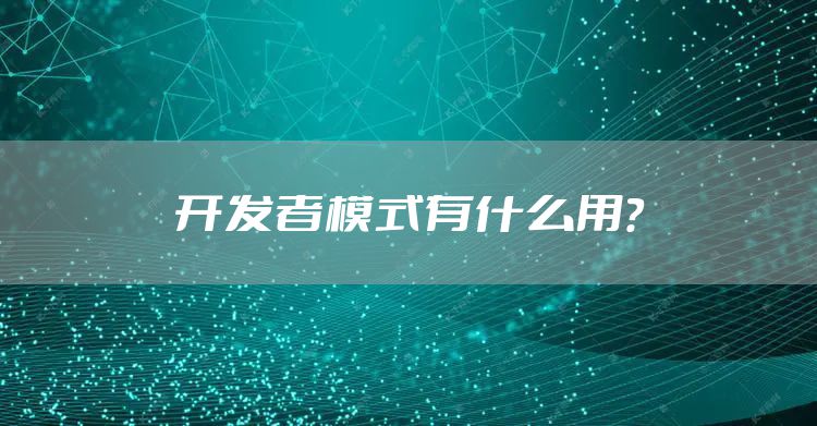 开发者模式有什么用？