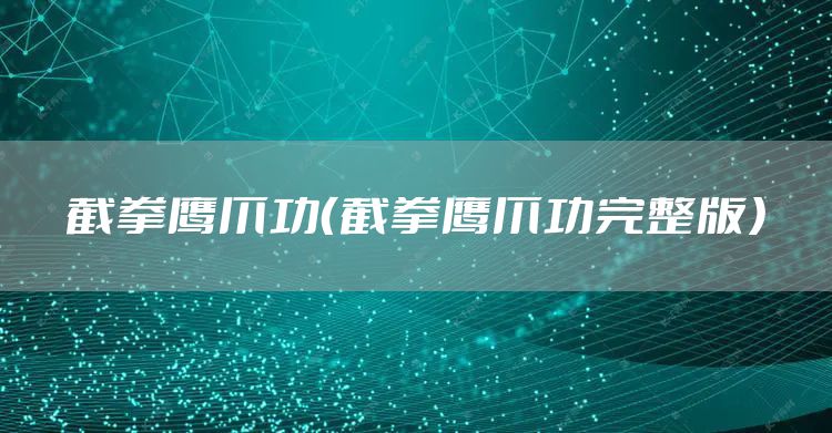 截拳鹰爪功（截拳鹰爪功完整版）