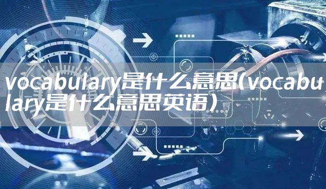 vocabulary是什么意思（vocabulary是什么意思英语）