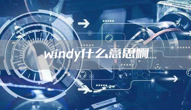 windy什么意思啊