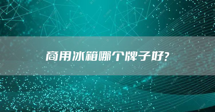商用冰箱哪个牌子好？