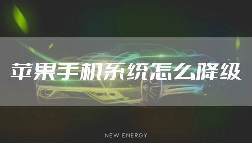 苹果手机系统怎么降级