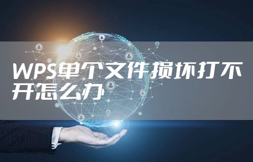 WPS单个文件损坏打不开怎么办