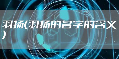 羽扬（羽扬的名字的含义）