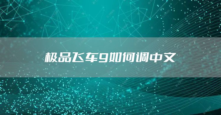 极品飞车9如何调中文