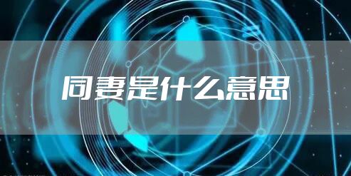 同妻是什么意思