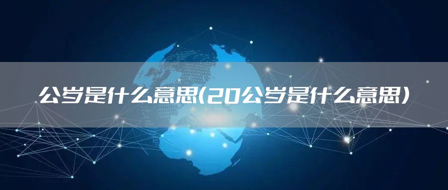 公岁是什么意思（20公岁是什么意思）