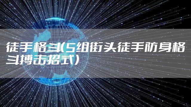 徒手格斗（5组街头徒手防身格斗搏击招式）