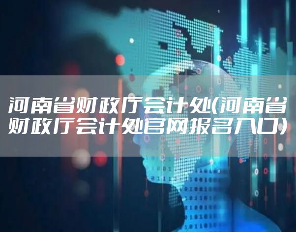河南省财政厅会计处（河南省财政厅会计处官网报名入口）