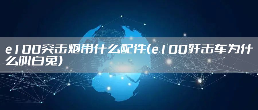 e100突击炮带什么配件（e100歼击车为什么叫白兔）