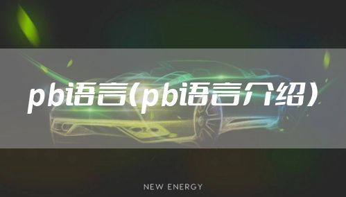 pb语言（pb语言介绍）