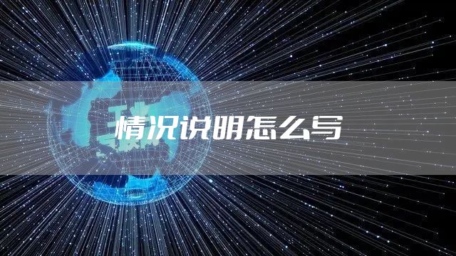 情况说明怎么写