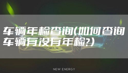 车辆年检查询（如何查询车辆有没有年检？）
