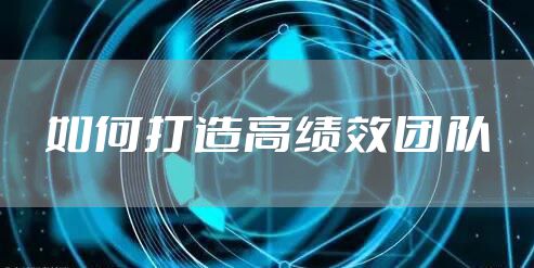 如何打造高绩效团队