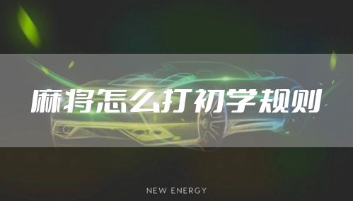 麻将怎么打初学规则
