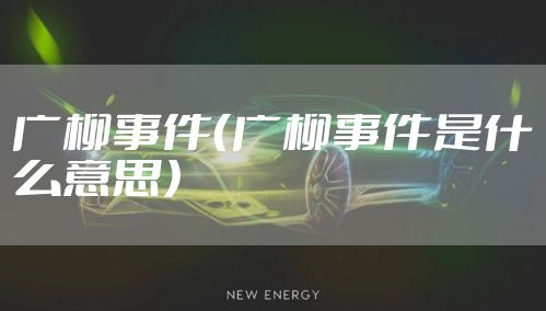 广柳事件（广柳事件是什么意思）