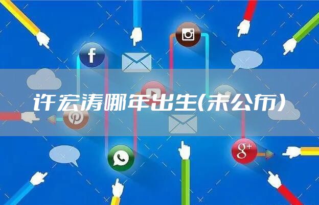 许宏涛哪年出生（未公布）
