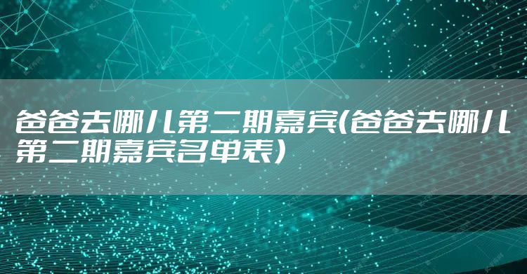 爸爸去哪儿第二期嘉宾（爸爸去哪儿第二期嘉宾名单表）