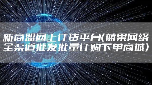 新商盟网上订货平台（蓝果网络全渠道批发批量订购下单商城）