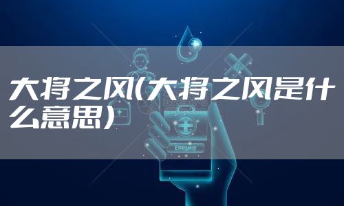 大将之风（大将之风是什么意思）
