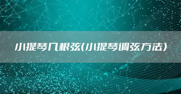 小提琴几根弦（小提琴调弦方法）