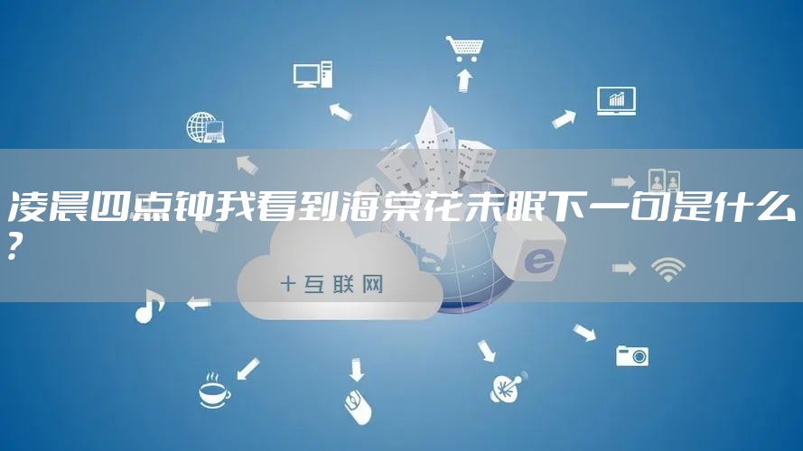 凌晨四点钟我看到海棠花未眠下一句是什么？