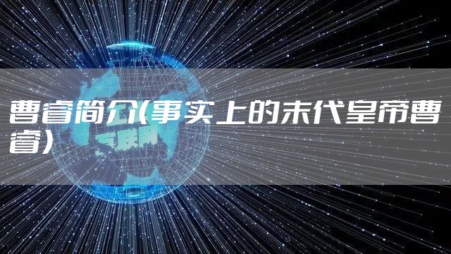曹睿简介（事实上的末代皇帝曹睿）