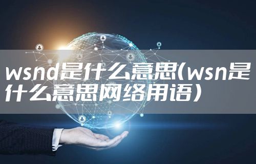 wsnd是什么意思（wsn是什么意思网络用语）