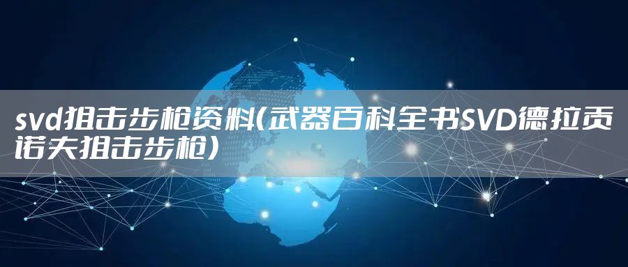 svd狙击步枪资料（武器百科全书SVD德拉贡诺夫狙击步枪）