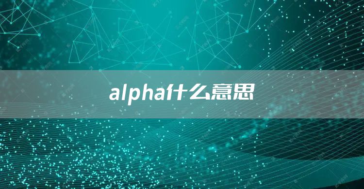 alpha什么意思