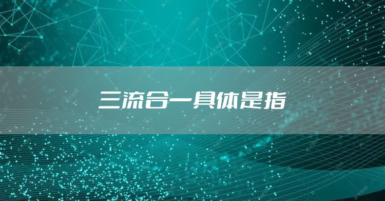 三流合一具体是指