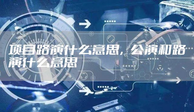 项目路演什么意思，公演和路演什么意思
