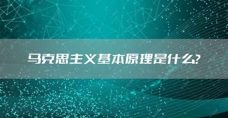 马克思主义基本原理是什么？
