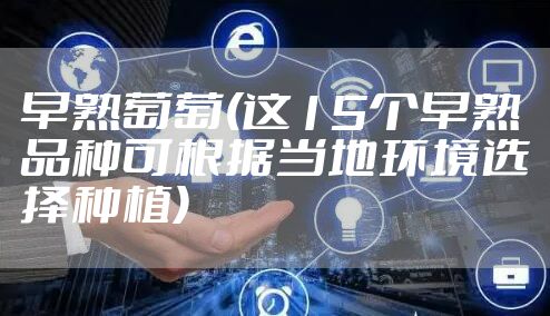 早熟葡萄(这15个早熟品种可根据当地环境选择种植)