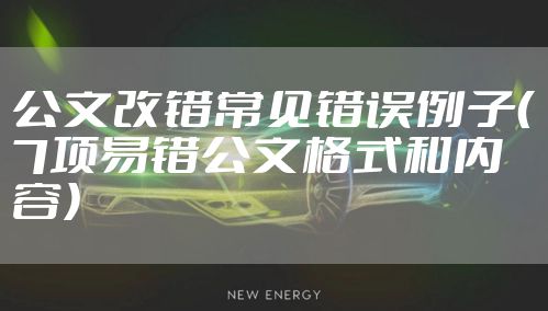 公文改错常见错误例子（7项易错公文格式和内容）