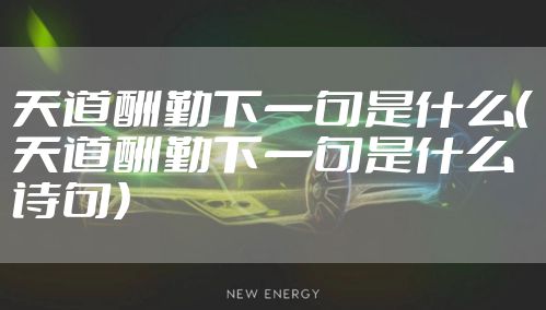 天道酬勤下一句是什么（天道酬勤下一句是什么诗句）