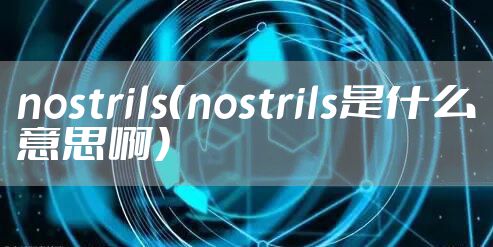 nostrils（nostrils是什么意思啊）