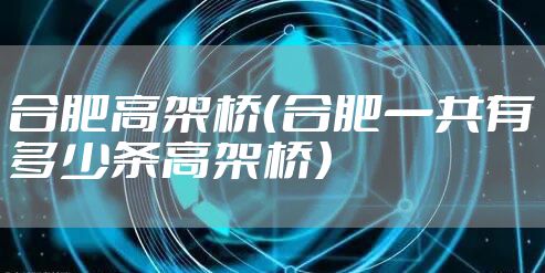 合肥高架桥（合肥一共有多少条高架桥）