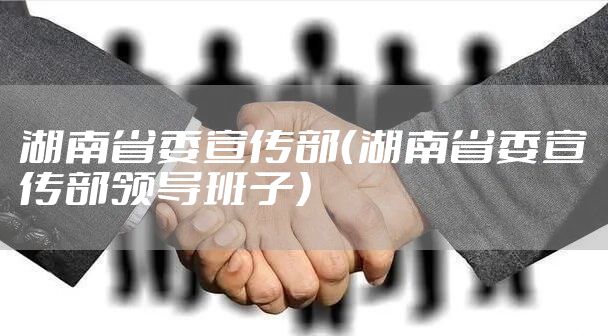 湖南省委宣传部（湖南省委宣传部领导班子）