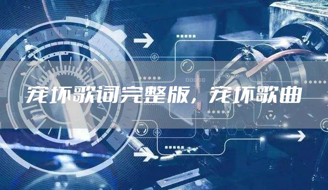 宠坏歌词完整版，宠坏歌曲